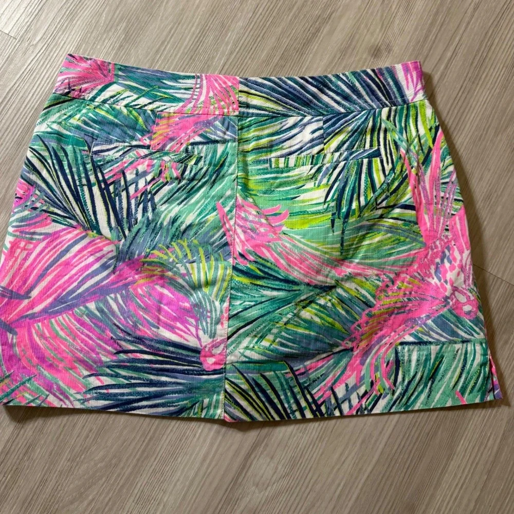 Lilly Pulitzer Madison Skort Size 6 Tropical Palm Parrot Print Pink Green Mini